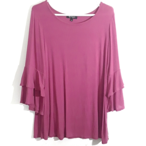 Lily Morgan pink size large 3/4" sleeve shirt - Picture 1 of 8